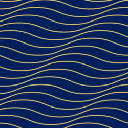 An abstract pattern of curving, golden lines on a dark blue background, creating a wavy, flowing effect.
