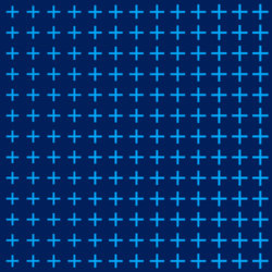 A pattern of evenly spaced light blue plus signs on a dark blue background.